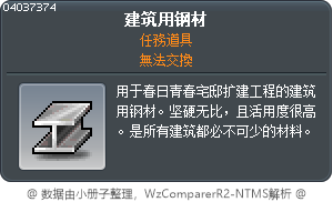 建筑用钢材 Tooltip