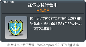 瓦尔罗拉行会币 Tooltip