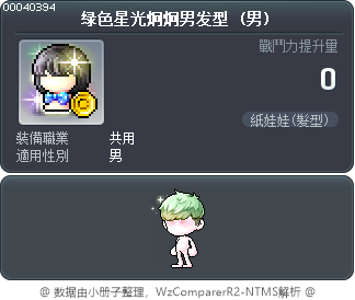 绿色星光炯炯男发型 Tooltip