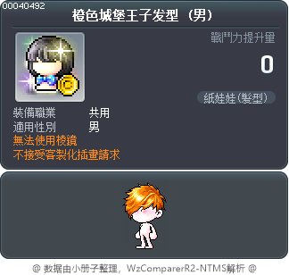 橙色城堡王子发型 Tooltip