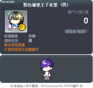 紫色城堡王子发型 Tooltip