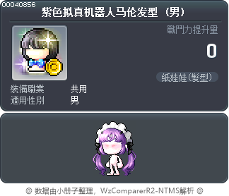 紫色拟真机器人马伦发型 Tooltip