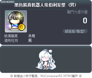 黑色拟真机器人埃伯利发型 Tooltip