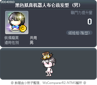 黑色拟真机器人布仑兹发型 Tooltip
