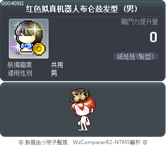 红色拟真机器人布仑兹发型 Tooltip