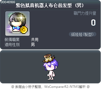 紫色拟真机器人布仑兹发型 Tooltip