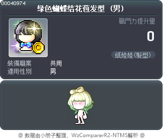 绿色蝴蝶结花苞发型 Tooltip