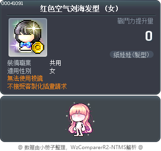 红色空气刘海发型 Tooltip