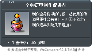 製作套服的催化劑 Tooltip