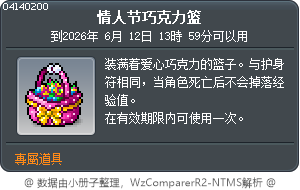 情人節巧克力籃 Tooltip