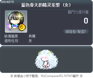 蓝色春天的精灵发型 Tooltip