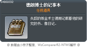 德朗博士的记事本 Tooltip