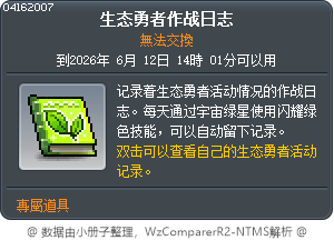 環境守護者作戰日誌 Tooltip