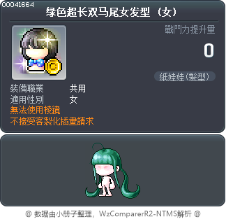 绿色超长双马尾女发型 Tooltip