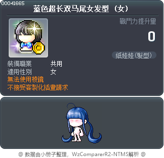 蓝色超长双马尾女发型 Tooltip