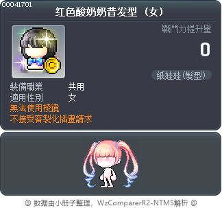 红色酸奶奶昔发型 Tooltip