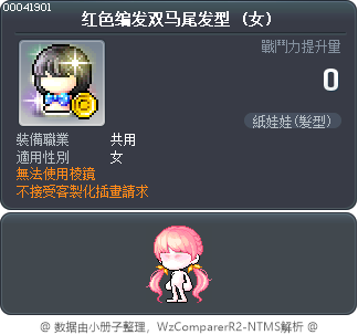 红色编发双马尾发型 Tooltip