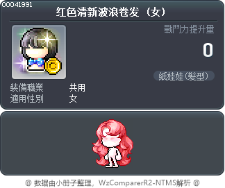 红色清新波浪卷发 Tooltip