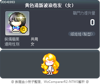 黄色清新波浪卷发 Tooltip