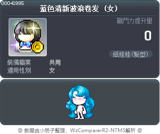 蓝色清新波浪卷发 Tooltip