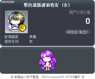 紫色清新波浪卷发 Tooltip