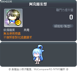 阿克娅发型 Tooltip