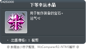 下等幸运水晶 Tooltip