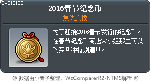 2016春节纪念币 Tooltip