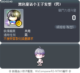 黑色童话小王子发型 Tooltip
