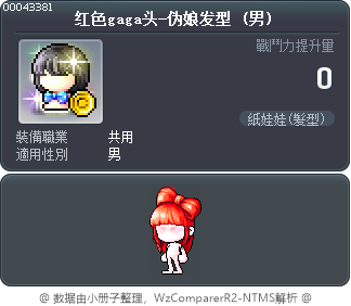 红色gaga头-伪娘发型 Tooltip