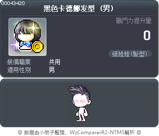 黑色卡德娜发型 Tooltip