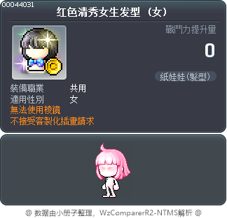 红色清秀女生发型 Tooltip