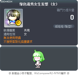 绿色清秀女生发型 Tooltip