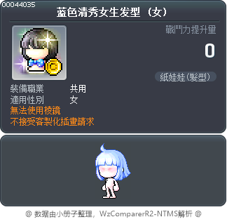 蓝色清秀女生发型 Tooltip
