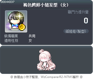褐色娉婷小妞发型 Tooltip