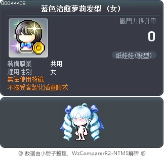 蓝色治愈萝莉发型 Tooltip