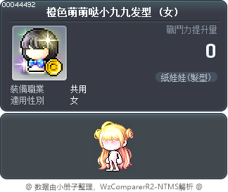 橙色萌萌哒小九九发型 Tooltip