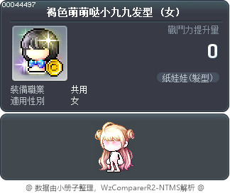 褐色萌萌哒小九九发型 Tooltip