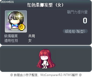 红色柔娜发型 Tooltip