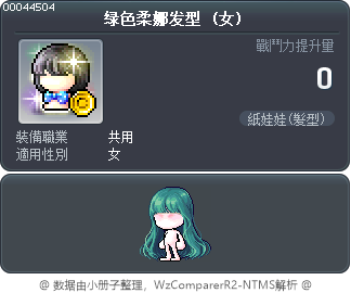 绿色柔娜发型 Tooltip