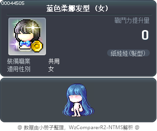蓝色柔娜发型 Tooltip