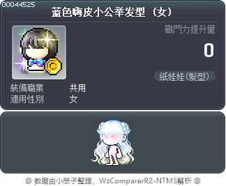 蓝色嗨皮小公举发型 Tooltip