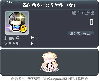 褐色嗨皮小公举发型 Tooltip