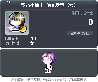 紫色小绅士-伪爹发型 Tooltip