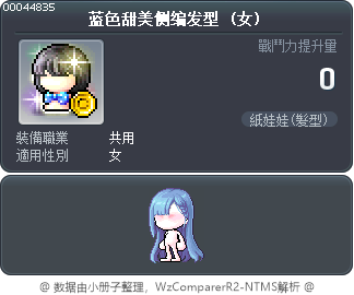 蓝色甜美侧编发型 Tooltip