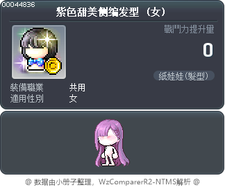 紫色甜美侧编发型 Tooltip