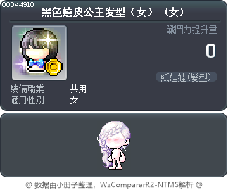 黑色嬉皮公主发型（女） Tooltip