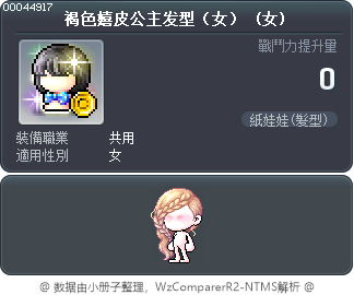 褐色嬉皮公主发型（女） Tooltip