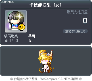 卡德娜发型 Tooltip