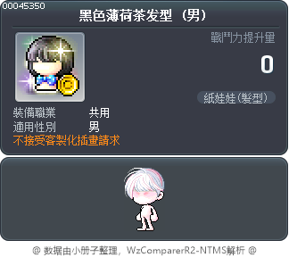 黑色薄荷茶发型 Tooltip